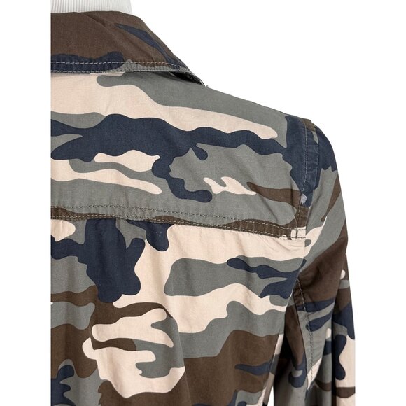 Y2K Banana Republic Camo Military Jacket | Gorpcore Utility Grunge Streetwear Lg - Picture 8 of 16